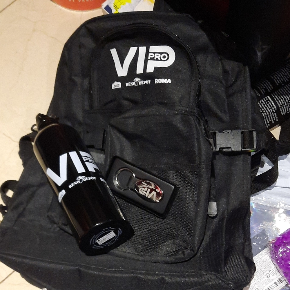 Lot of 3 Backpack VIP PRO Backpack Travel Bottle Kye Chain HOME DEPOT RONA LOWES